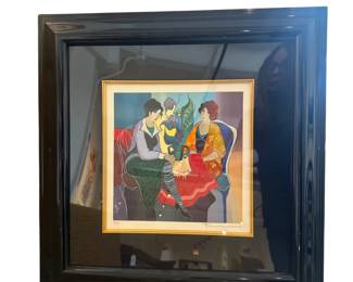 018 Itzchak Tarkay Serigraph Two Women Conversing