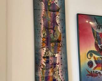 075 Ancis Art Tall Vertical TotemStyle Painting TribalFolk Art