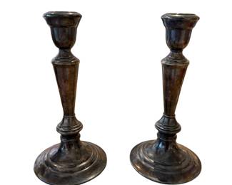 058 Pair of SilverPlated Candlesticks