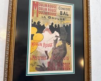 070 ToulouseLautrec Moulin Rouge La Goulue Lithograph Print Framed