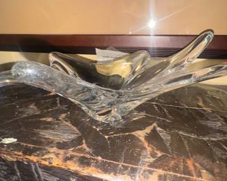 Mid century midmodern Crystal glass ashtray or candy dish