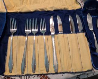Antique Statehouse Sterling Silver Flatware Set