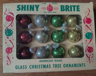 Vintage shiny brite ornaments