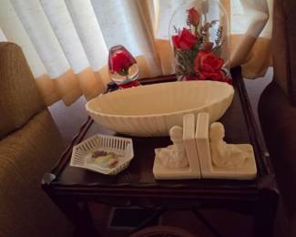 Vintage bowl and book ends