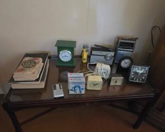 Vintage clocks and radio