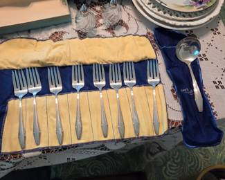 Antique Statehouse Sterling Silver Flatware Set