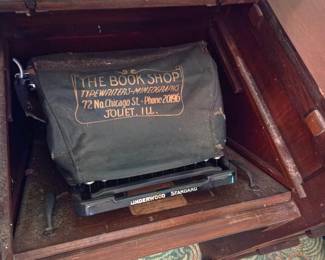 Local Joliet typewriter and desk from the Book shop 