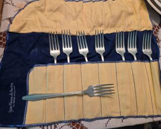 Antique Statehouse Sterling Silver Flatware Set