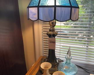 Tiffany Style Lamp, Candlestick Holders