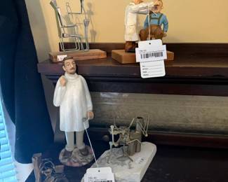 Czech Glass Dentist, German Carved Wood Dentist