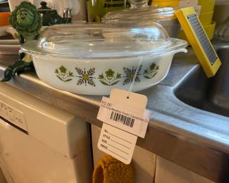 Fire King Meadow Green Casserole Dish