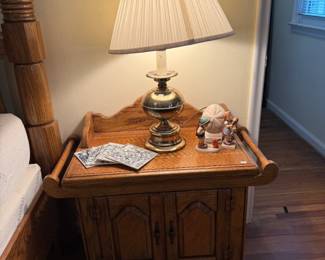 Wooden Nightstand, Decorative Table Lamp