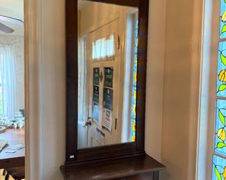 Wooden Shelf with Mirror