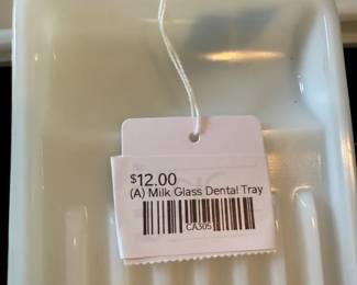 (A) Milk Glass Dental Tray