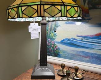Tiffany Style Lamp, Candlestick Holders