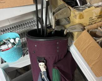 Golf clubs and bag