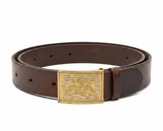 Collection of Vintage Military Leather Belts and Buckles second image