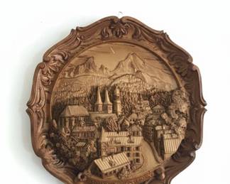 Vintage European Cityscape Relief Plaques Set of