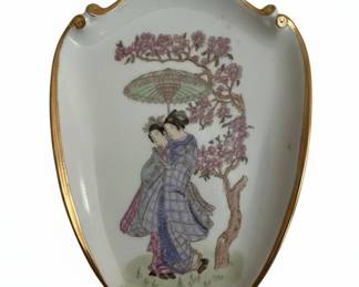 Set of Decorative Porcelain Plates with Geisha Motif second image