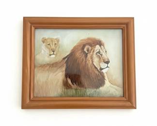 Framed Wildlife Art Prints Tiger and Lion Family by Marjorie Brice second image
