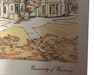 University of Wyoming Old Main Etching third image
