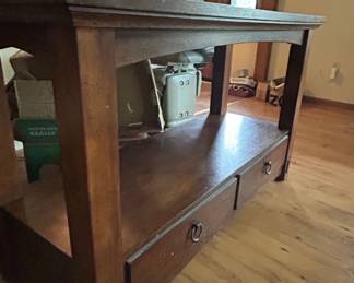 Arts Crafts Mission Oak Library Table or Console Table second image