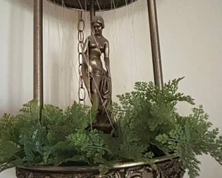 Vintage Goddess Rain Lamp with Nude Figurine second image