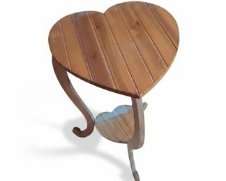HeartShaped Wooden Accent Table