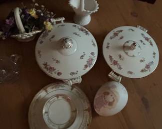 Vintage Haviland Limoges Porcelain Serving Dishes with Floral Motif