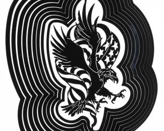American Eagle and Flag Metal Wind Spinner