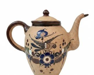 Netzi Mexico Ceramic Teapot with Bird and Floral Motif