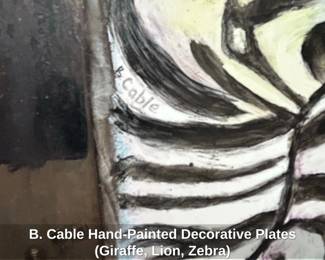 B. Cable HandPainted Decorative Plates Giraffe, Lion, Zebra fourth image