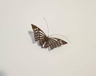 Set of Brass Butterfly Wall Decor second image