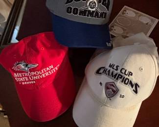 Collection of Three Baseball Caps MSU Denver, Bomber Command, and MLS Cup Champions Colorado