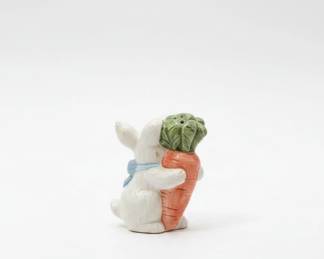 Assorted Ceramic Plates and Serving Dishes with Bunny Figurine second image