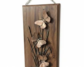 MidCentury Modern Metal Butterfly Wall Art