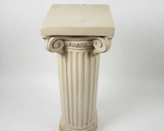 Vintage Neoclassical Plaster Pedestal with Corinthian Capital