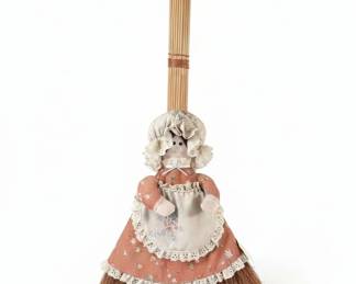 Vintage Easter Bunny Doll with Basket and Granny Broom Doll second image