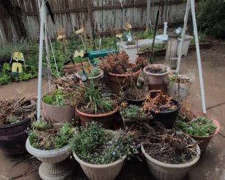 Assorted Garden Planters and Swing Set