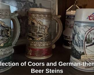 Collection of Coors and Germanthemed Beer Steins
