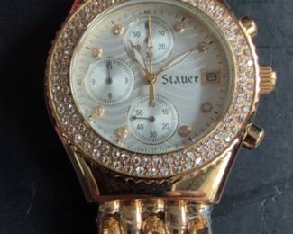 Stauer Chronograph Watch with Crystal Bezel