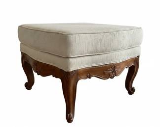 Vintage French Louis XV Style Carved Ottoman second image