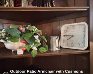 Outdoor Patio Armchair with Cushions second image