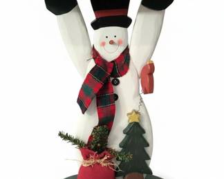 HandPainted Wooden Snowman Shelf