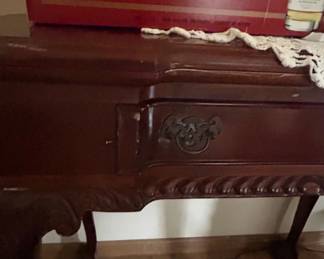 Chippendale Style Carved Mahogany Console Table second image