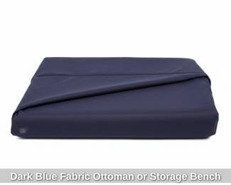 Dark Blue Fabric Ottoman or Storage Bench