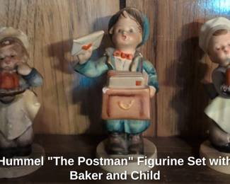 Hummel The Postman Figurine Set with Baker and Child