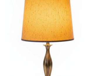 MidCentury Modern Fluted Base Table Lamp with Textured Shade