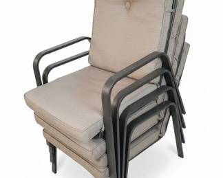 Stackable Metal Patio Chairs with Cushions