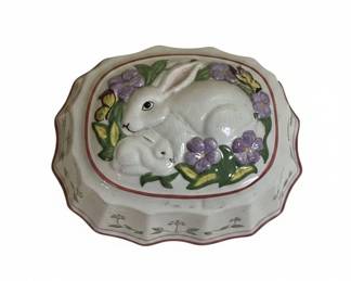 Vintage Ceramic Bunny Molds and Framed Rabbit Art third image